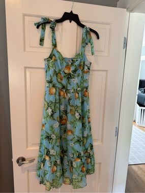BB Dakota Steve Madden Blue Citrus Print Tie-Strap Dress NWOT